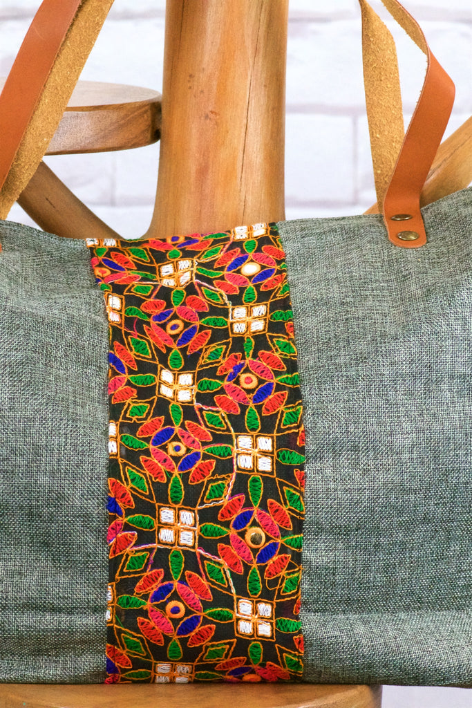 Big Shopper - embroidered, hill tribe, Shopper, Tote, tote bag, XL tote - Wander Emporium