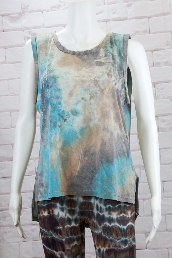 Tank Top | Tie Dye - blue, clothing, comfy clothing, comfy wear, comfywear, green, multicolour, pink, Tank Top, Tie  Dye, top, woman, women, yoga, yogawear - Wander Emporium