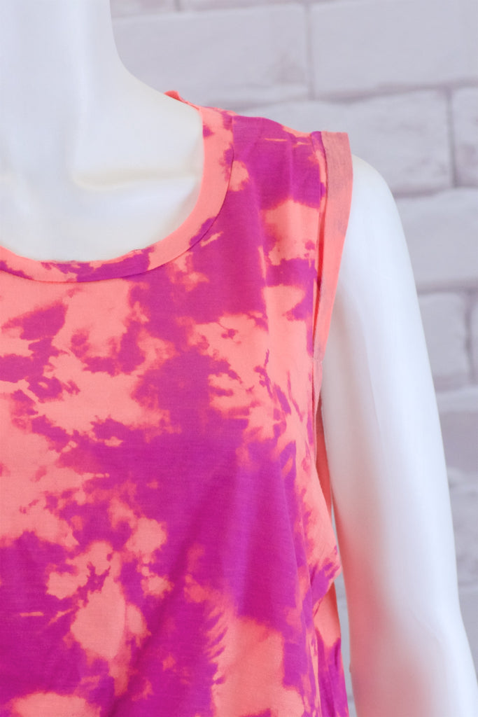 Tank Top | Tie Dye - blue, clothing, comfy clothing, comfy wear, comfywear, green, multicolour, pink, Tank Top, Tie  Dye, top, woman, women, yoga, yogawear - Wander Emporium