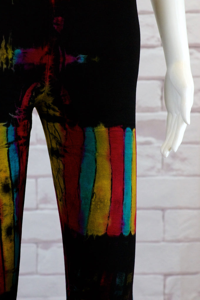 Tie Dye Yoga Leggings | Capris - aqua, blue, bottoms, clothing, comfy clothing, comfy wear, comfywear, earthy, green, leggings, meditation, mind body soul, multicolour, new clothing, purple, rainbow, rainbow tie dye, soft, stay fit, Tie  Dye, tights, yoga, yoga wear, yogawear - Wander Emporium