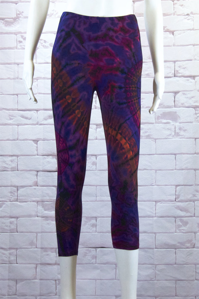 Tie Dye Yoga Leggings | Capris - aqua, blue, bottoms, clothing, comfy clothing, comfy wear, comfywear, earthy, green, leggings, meditation, mind body soul, multicolour, new clothing, purple, rainbow, rainbow tie dye, soft, stay fit, Tie  Dye, tights, yoga, yoga wear, yogawear - Wander Emporium