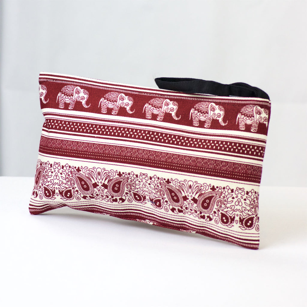 Elephant Pouch | Large - cosmetic bag, elephant, ethnic, handmade, Large, organizer, pouch, print - Wander Emporium