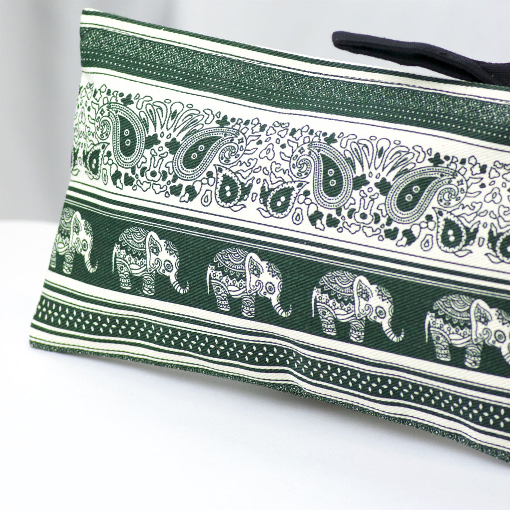 Elephant Pouch | Large - cosmetic bag, elephant, ethnic, handmade, Large, organizer, pouch, print - Wander Emporium