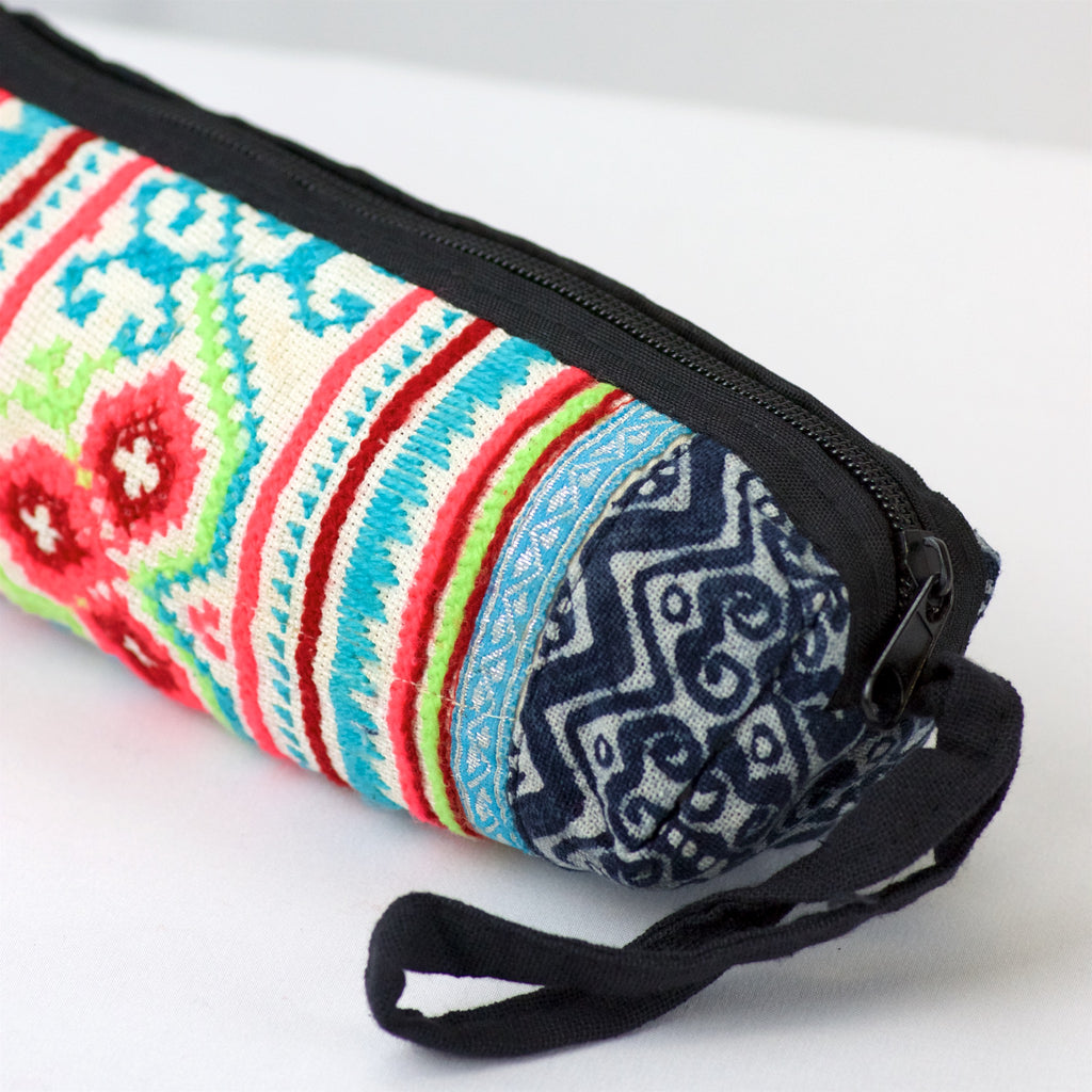 Pencil Case | Medium - coin purse, embroidered, ethnic, handmade, hill tribe, Indigo, medium size, organizer, pencil case, pouch, traditional cloth - Wander Emporium
