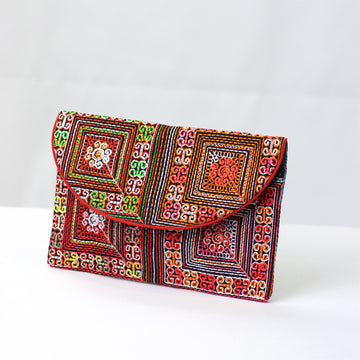 Envelop -Style Pouch | Medium - chinese, coin purse, embroidered, envelop, ethnic, handmade, medium size, organizer, pouch, print, wallet - Wander Emporium