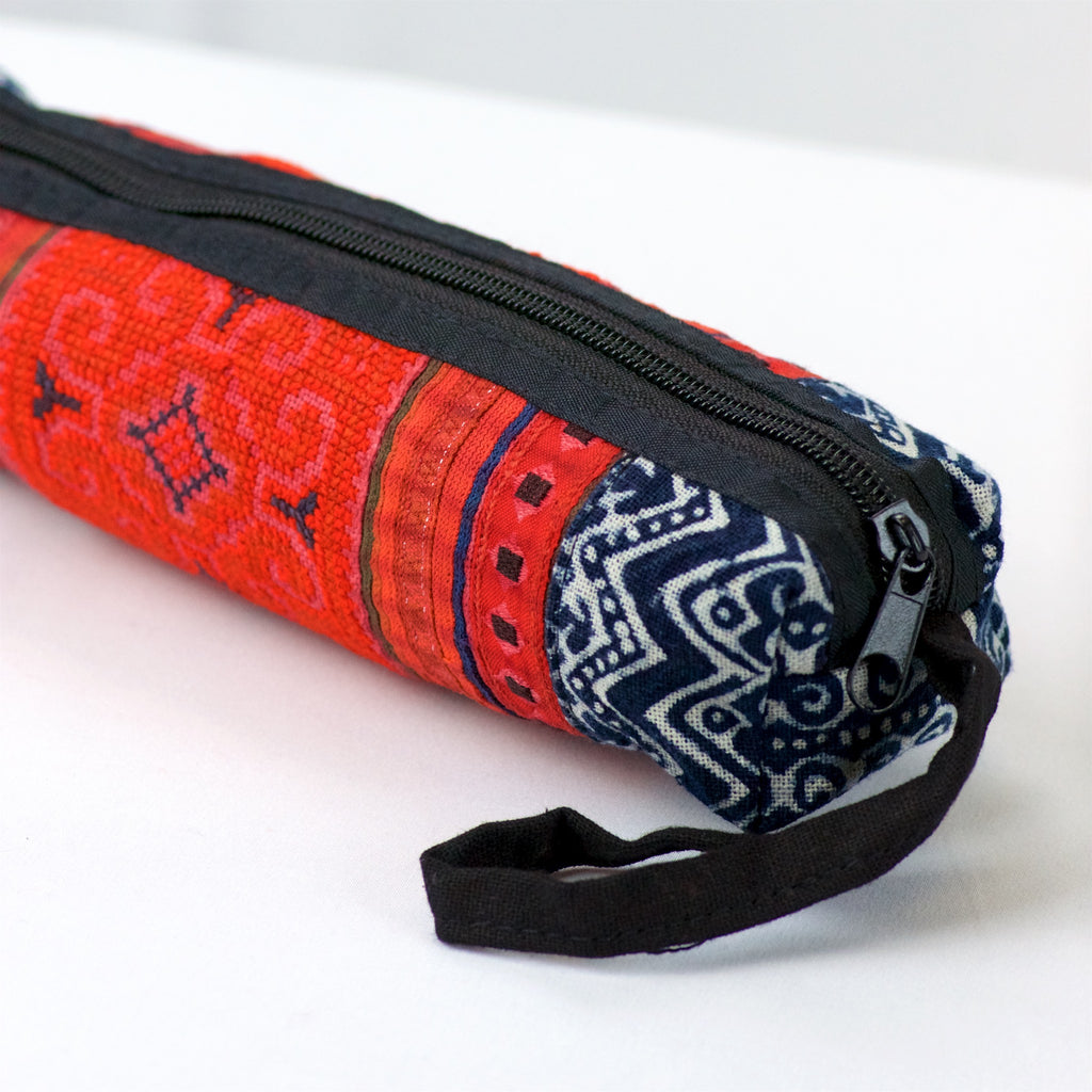 Pencil Case | Medium - coin purse, embroidered, ethnic, handmade, hill tribe, Indigo, medium size, organizer, pencil case, pouch, traditional cloth - Wander Emporium