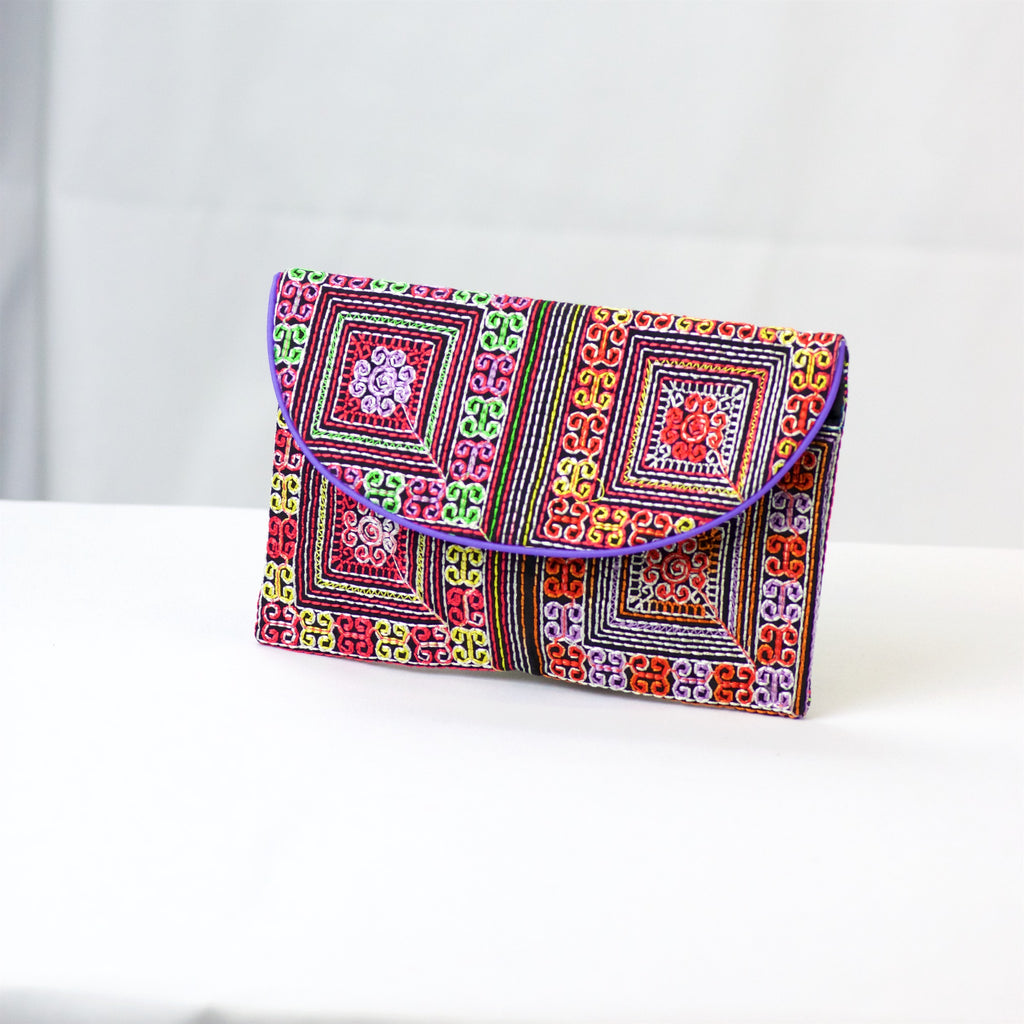 Envelop -Style Pouch | Medium - chinese, coin purse, embroidered, envelop, ethnic, handmade, medium size, organizer, pouch, print, wallet - Wander Emporium