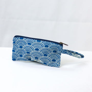 Cotton Pouch | Medium - coin purse, ethnic, handmade, Indigo, medium size, organizer, pouch, print, wallet - Wander Emporium