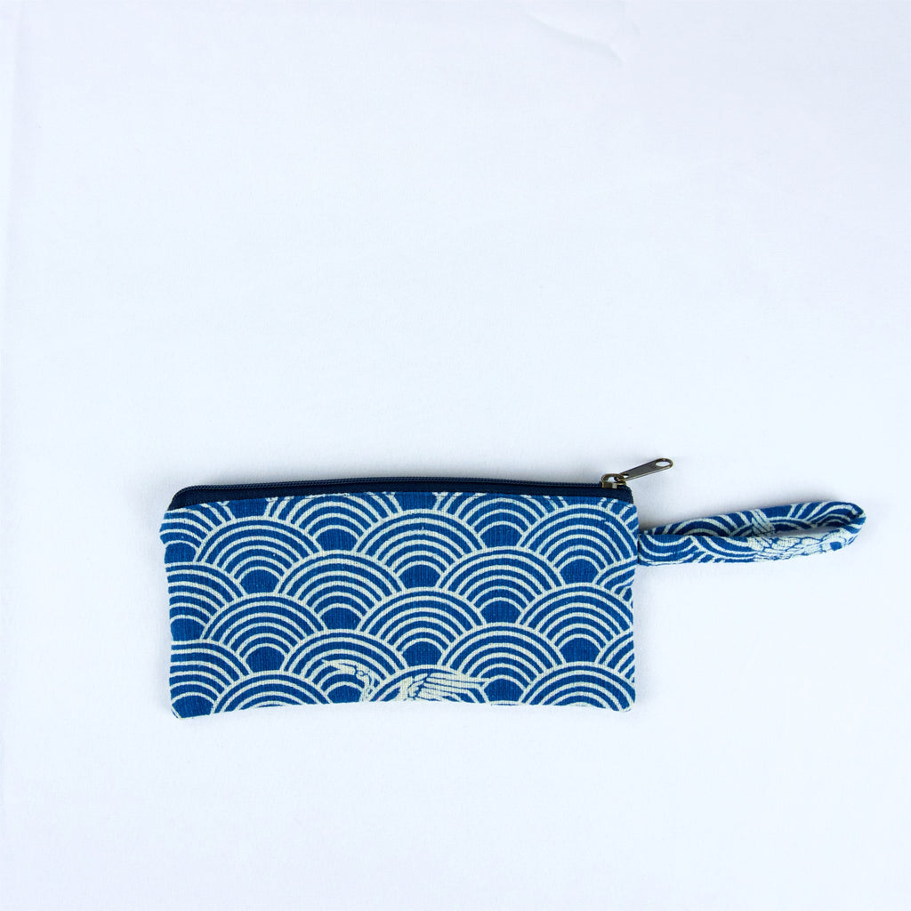 Cotton Pouch | Medium - coin purse, ethnic, handmade, Indigo, medium size, organizer, pouch, print, wallet - Wander Emporium