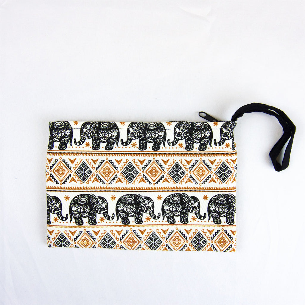 Elephant Pouch | Medium - elephant, ethnic, handmade, medium size, organizer, pouch, print - Wander Emporium