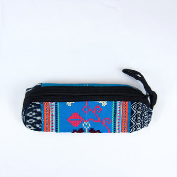 Pencil Case | Medium - coin purse, embroidered, ethnic, handmade, Indigo, medium size, organizer, pencil case, pouch, traditional cloth - Wander Emporium