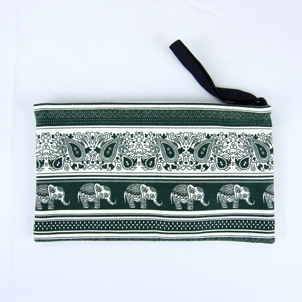 Elephant Pouch | Large - cosmetic bag, elephant, ethnic, handmade, Large, organizer, pouch, print - Wander Emporium