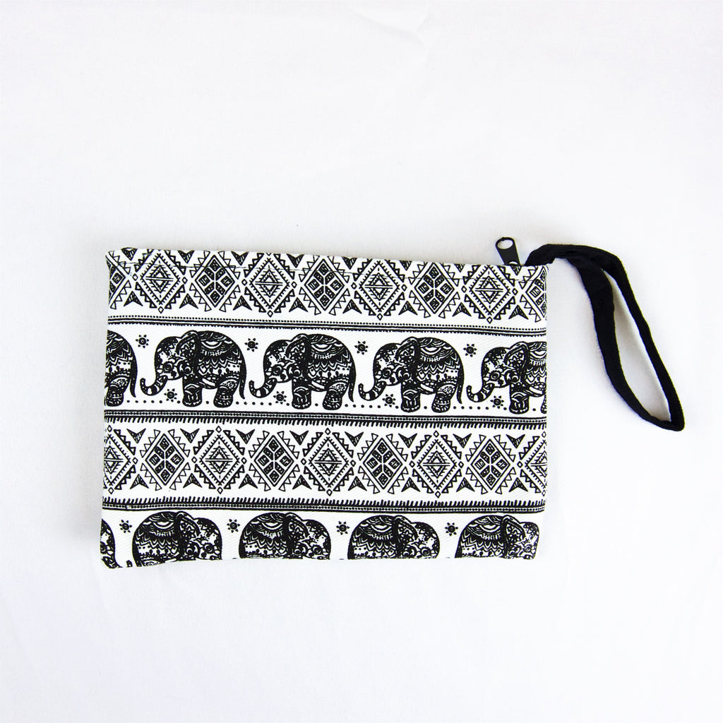 Elephant Pouch | Medium - elephant, ethnic, handmade, medium size, organizer, pouch, print - Wander Emporium