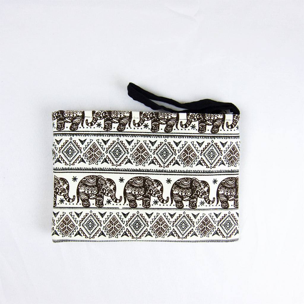 Elephant Pouch | Medium - elephant, ethnic, handmade, medium size, organizer, pouch, print - Wander Emporium