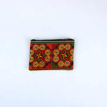 Embroidered HillTribe Cloth Pouch | Small - coin purse, embroidered, ethnic, handmade, hill tribe, organizer, pouch, print, small, wallet - Wander Emporium