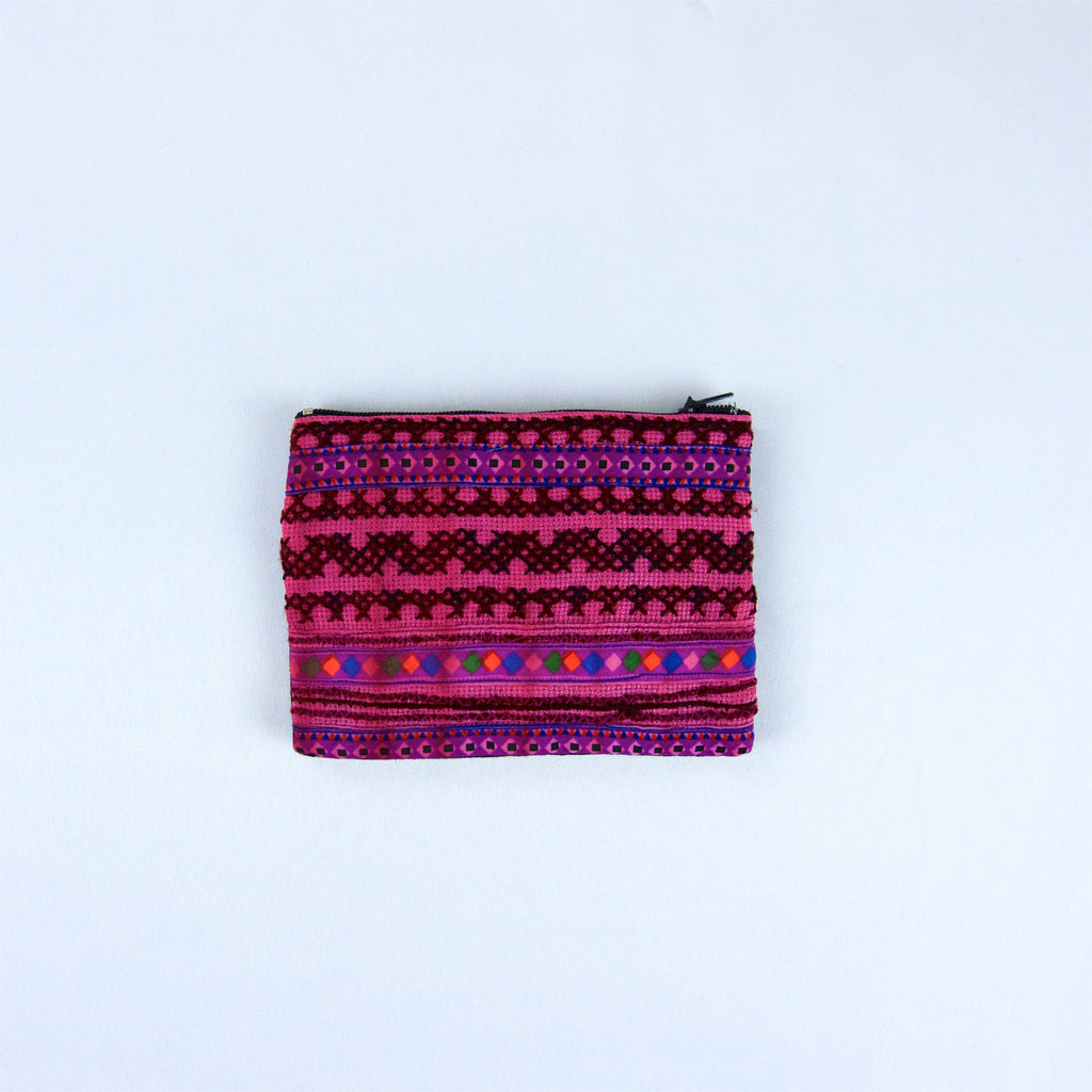 Embroidered HillTribe Cloth Pouch | Small - coin purse, embroidered, ethnic, handmade, hill tribe, organizer, pouch, print, small, wallet - Wander Emporium