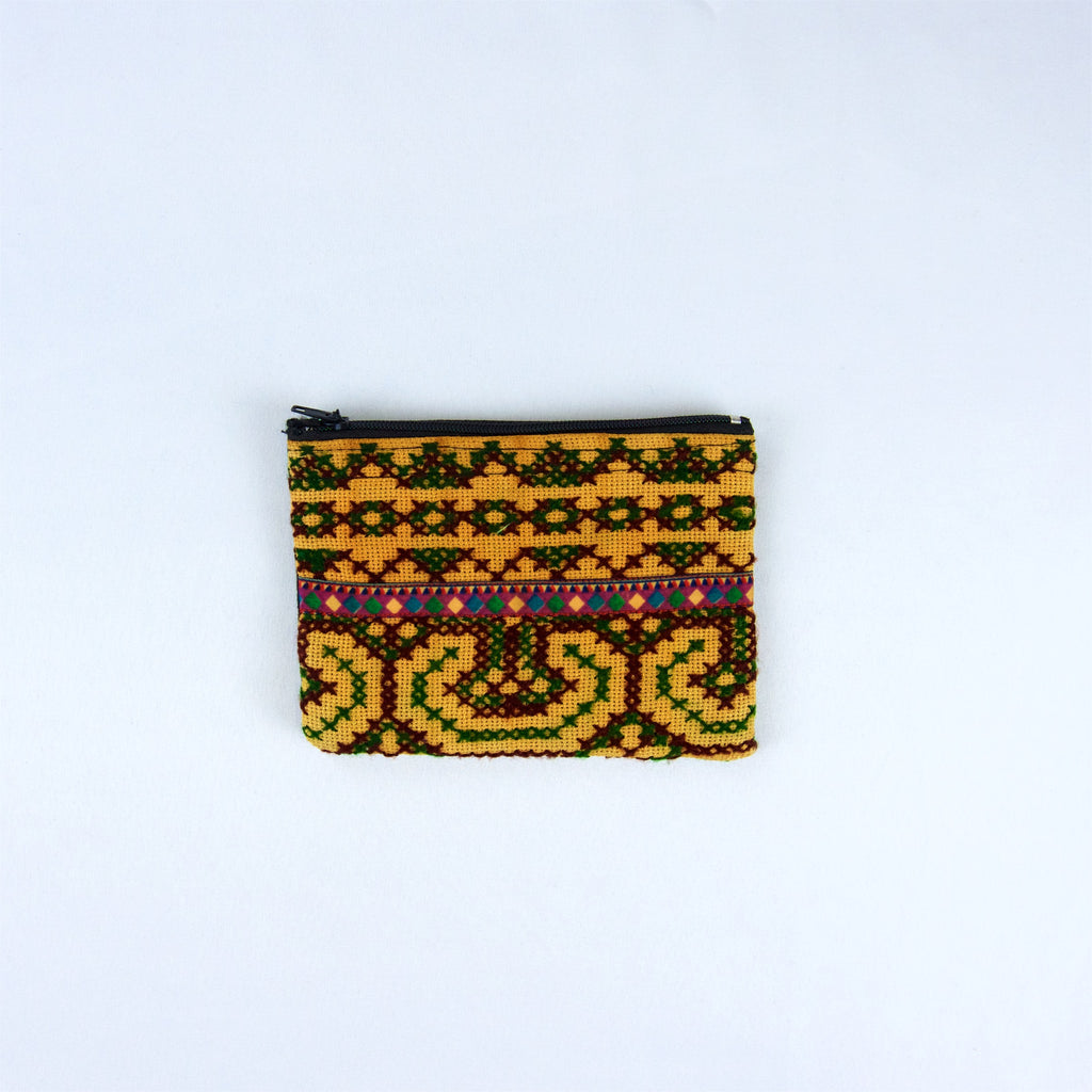 Embroidered HillTribe Cloth Pouch | Small - coin purse, embroidered, ethnic, handmade, hill tribe, organizer, pouch, print, small, wallet - Wander Emporium