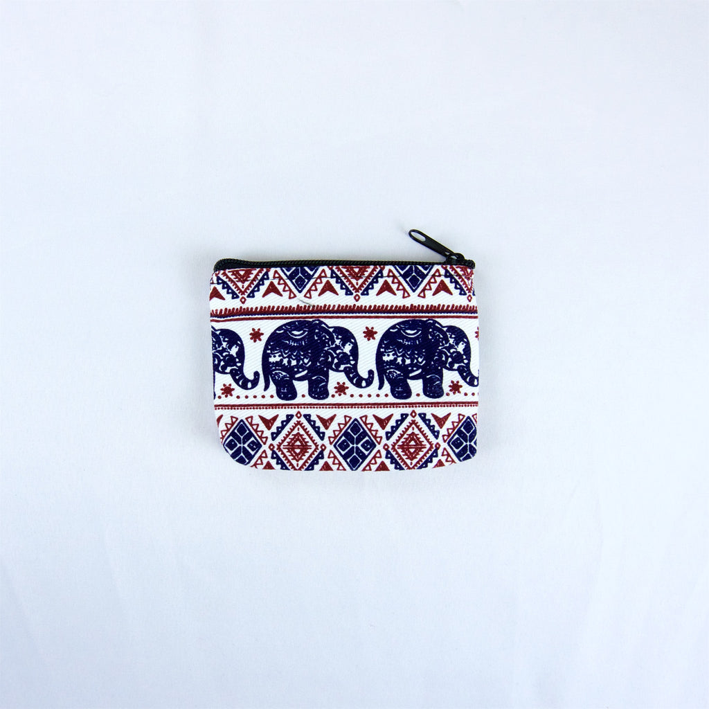 Elephant Pouch | Small - elephant, ethnic, handmade, medium size, organizer, pouch, print - Wander Emporium