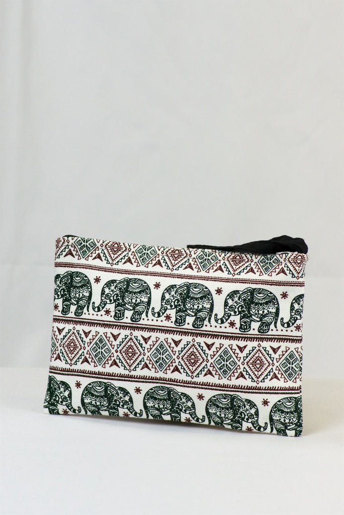Elephant Pouch | Medium - elephant, ethnic, handmade, medium size, organizer, pouch, print - Wander Emporium