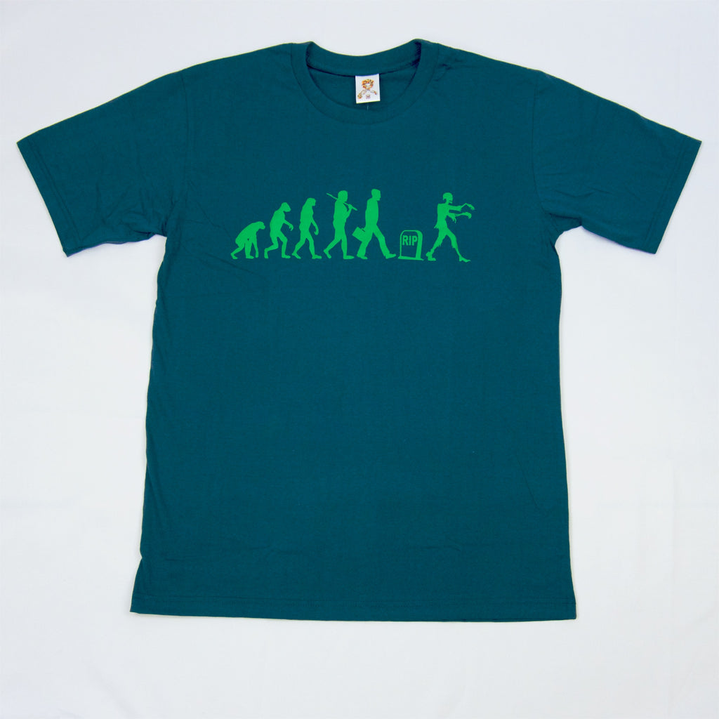 T-Shirt | Evolution - aqua, black, Evolution, graphic, green, men, monkey, movie, new, red, suit, t-shirt, teal, tee, tees, tshirt, unisex, zombies - Wander Emporium
