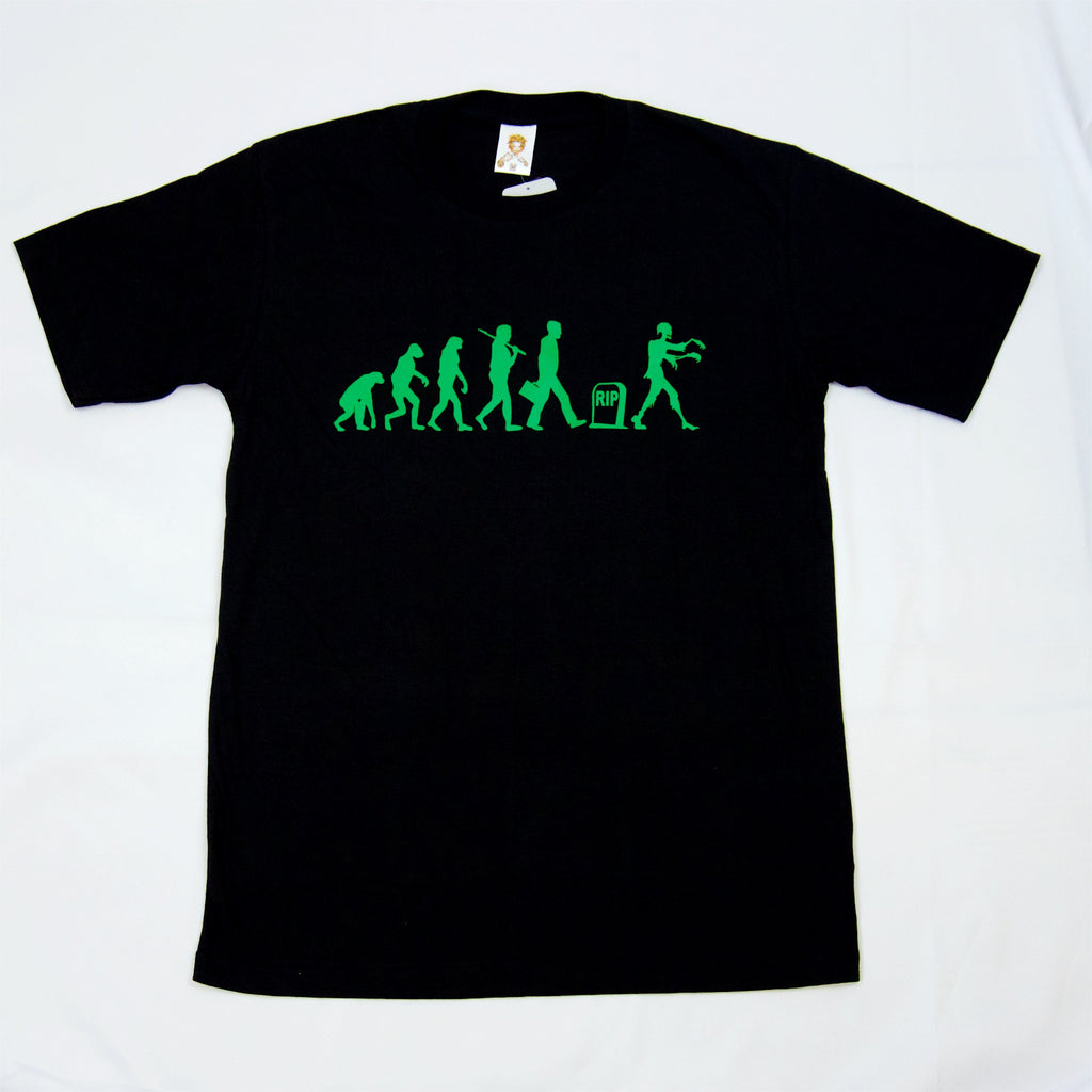 T-Shirt | Evolution - aqua, black, Evolution, graphic, green, men, monkey, movie, new, red, suit, t-shirt, teal, tee, tees, tshirt, unisex, zombies - Wander Emporium