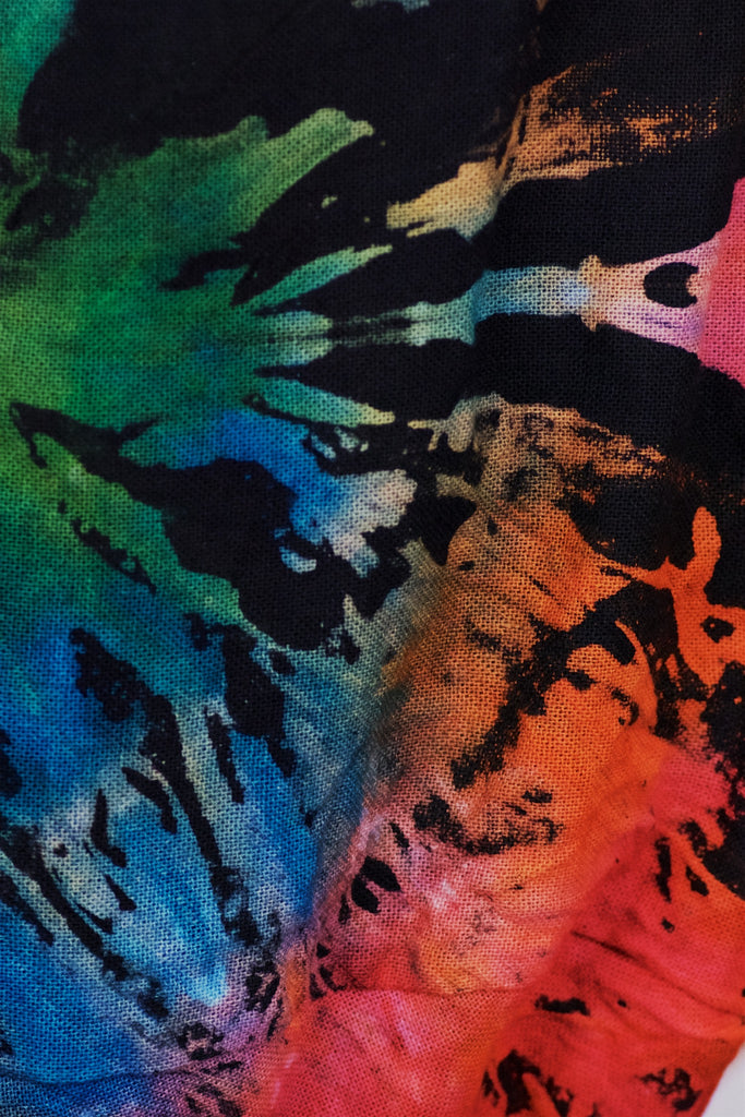 Tie Dye Shoulder Bag - bag, banana bag, black, black and white, blue, buckle, day bag, gymsack, orange, pink, rainbow, sackpack, sling bag, Tie  Dye, white, yellow - Wander Emporium