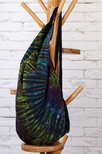 Tie Dye Banana Bag - backpack, bag, banana bag, black, black and white, blue, buckle, day bag, green, gymsack, purple, sackpack, sling bag, Tie  Dye, white - Wander Emporium