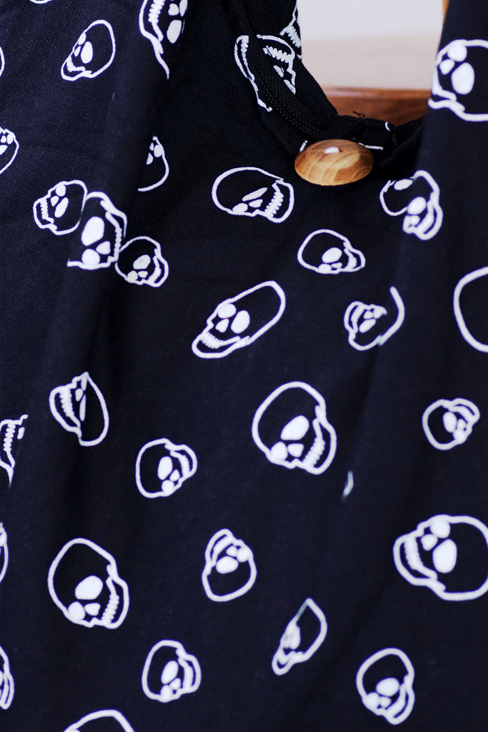 Shoulder Bag | Skull - bag, balck, beach bag, blue, book bag, day bag, gymsack, hobo bag, red, shoulder, skull drawing, sling bag, tote bag - Wander Emporium