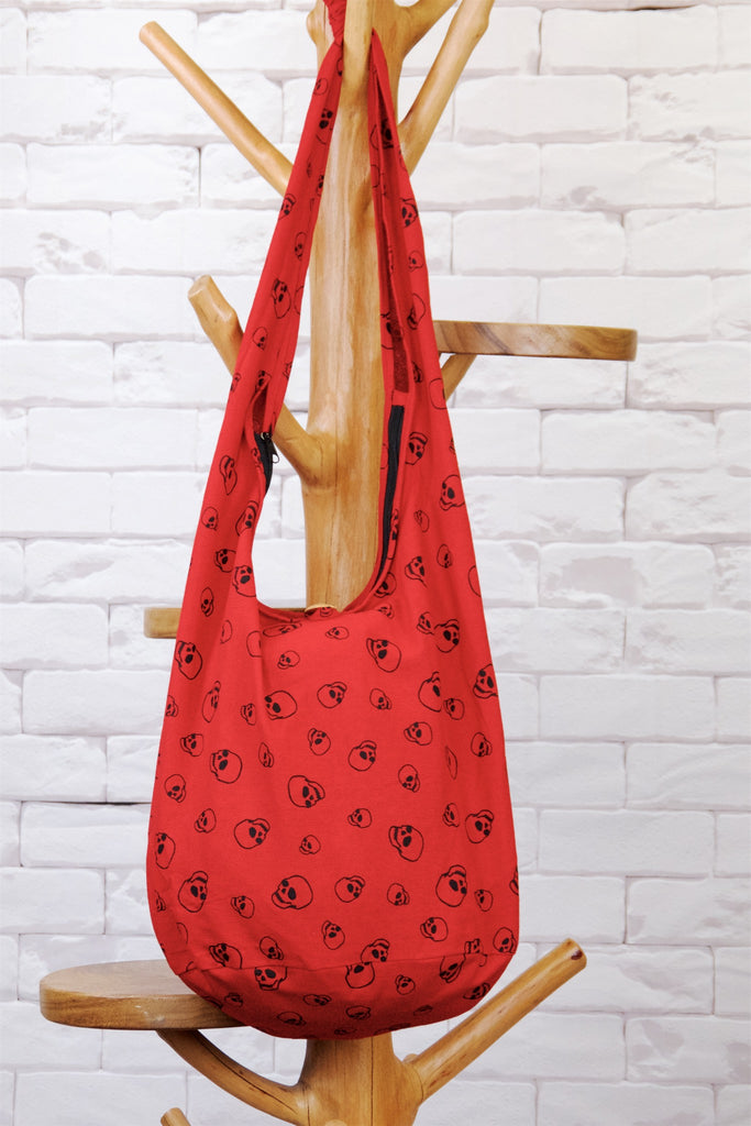 Shoulder Bag | Skull - bag, balck, beach bag, blue, book bag, day bag, gymsack, hobo bag, red, shoulder, skull drawing, sling bag, tote bag - Wander Emporium