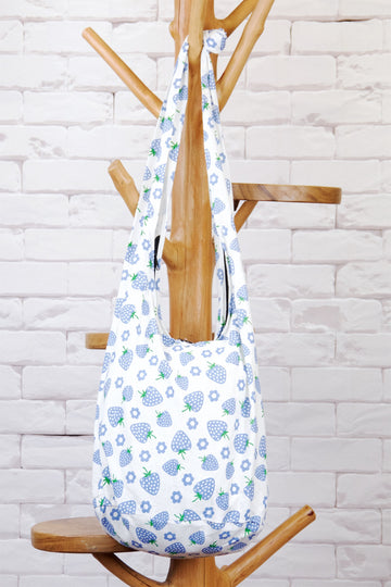 Shoulder Bag | Strawberry - bag, beach bag, blue, book bag, day bag, gymsack, hobo bag, shoulder, sling bag, strawberry, tote bag - Wander Emporium