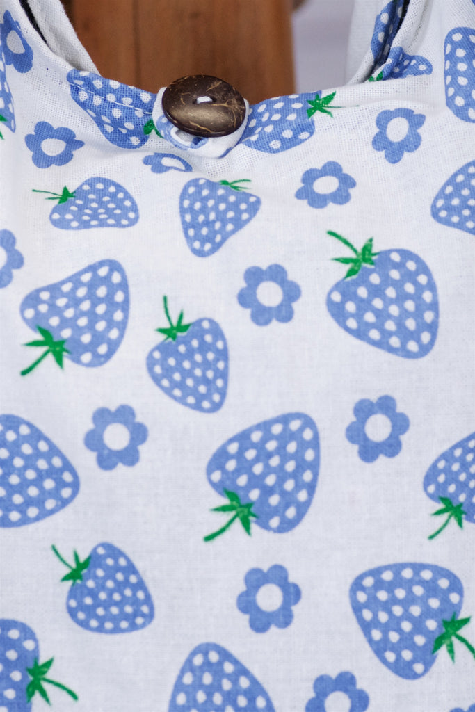 Shoulder Bag | Strawberry - bag, beach bag, blue, book bag, day bag, gymsack, hobo bag, shoulder, sling bag, strawberry, tote bag - Wander Emporium