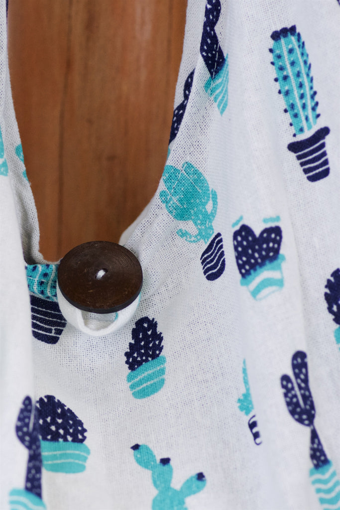 Shoulder Bag | Cactus - bag, beach bag, blue, book bag, cactus, day bag, gymsack, hobo bag, shoulder, sling bag, tote bag - Wander Emporium