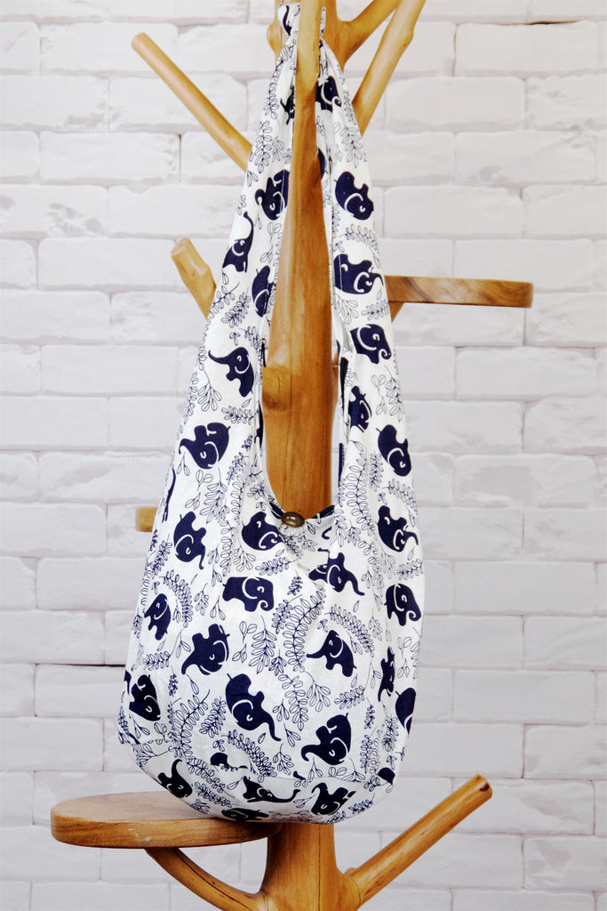Shoulder Bag | Baby Elephants - baby, bag, beach bag, blue, book bag, day bag, elephant, gymsack, hobo bag, shoulder, sling bag, tote bag - Wander Emporium