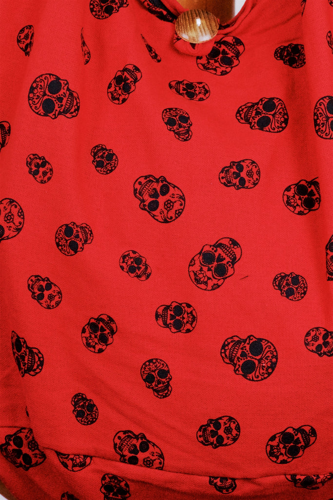 Shoulder Bag | Sugar Skull - bag, balck, beach bag, blue, book bag, day bag, gymsack, hobo bag, red, shoulder, sling bag, sugar skull, tote bag - Wander Emporium