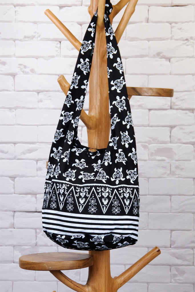 Shoulder Bag | Turtles - baby, bag, beach bag, black, black and white, blue, book bag, day bag, elephant, green, gymsack, hobo bag, red, shoulder, sling bag, tote bag - Wander Emporium