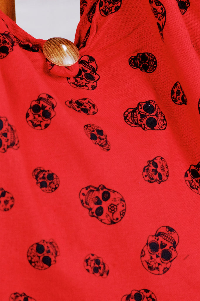 Shoulder Bag | Sugar Skull - bag, balck, beach bag, blue, book bag, day bag, gymsack, hobo bag, red, shoulder, sling bag, sugar skull, tote bag - Wander Emporium
