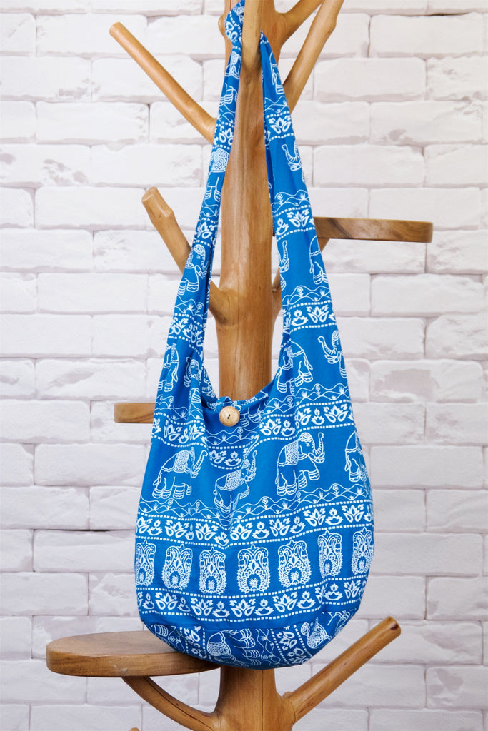 Shoulder Bag | Elephants - baby, bag, beach bag, black, black and white, blue, book bag, day bag, elephant, green, gymsack, hobo bag, red, shoulder, sling bag, tote bag - Wander Emporium